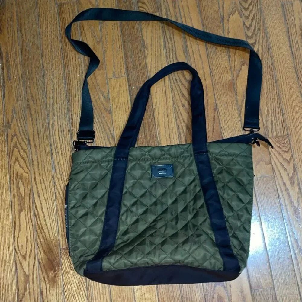 Steve Madden Women’s Olive Green Quilted Weekender Tote Vacation School Bag